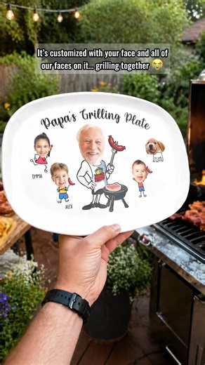 Daddy Grilling | Father's Day Gifts For Dad, Christmas Gift For Grandpa, Father | Photo Platter