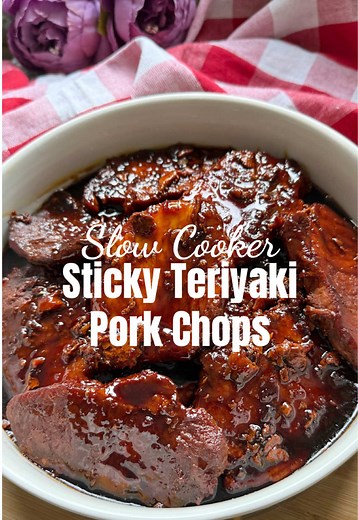 Slow Cooker Sticky Teriyaki Pork Chops Recipe 🍯