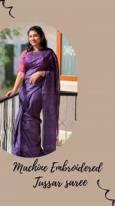 16K views · 231 reactions | Machine Embroidered Tussar saree ACT761 - https://aham.store/products/machine-embroidered-tussar-sareepre-orderact761 | Aham Designer Boutique | Facebook