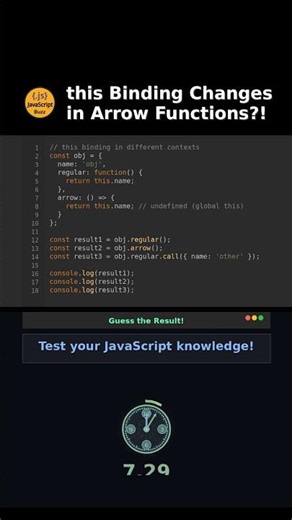 this Binding Changes in Arrow Functions?! #javascriptshorts