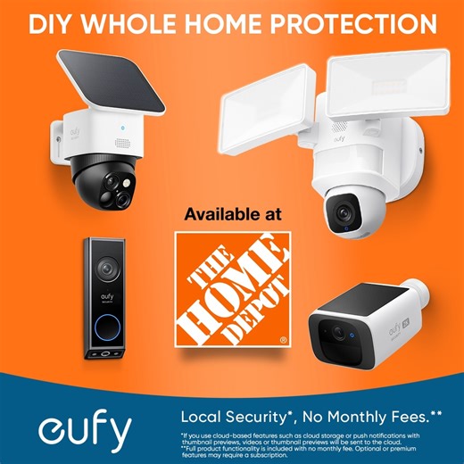 🔒 Secure your entire home without monthly cloud storage fees!* eufy’s scalable security solutions grow with your needs. Grab yours today at Home Depot ⭐️ Shop online for same-day pickup or visit in-store! 🏠✨ 👉 https://www.homedepot.com/l/store-locator | eufy