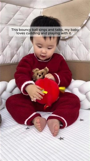 #jollybaby This bouncy ball sings and talks, my baby loves cuddling and playing with it.