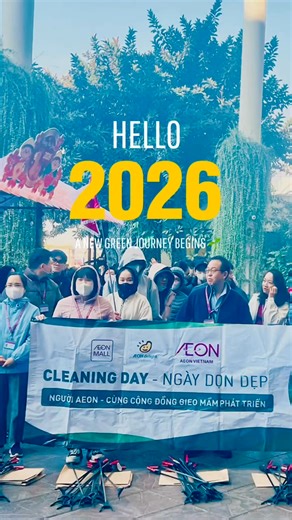 Cùng #AEONMALLLONGBIEN đón năm mới 2026 thật XANH nhé 🌱🌱🌱 Hôm nay, các nhân viên từ các đơn vị AEONMALL Việt Nam, AEON Việt Nam, AEON Delight và các Gian hàng cùng nhau dọn dẹp môi trường xung quanh, phân loại rác, cùng chung tay mang lại môi trường xanh - sạch - đẹp hơn! Cùng xem lại những khoảnh khắc đầy năng lượng của chúng tôi trong clip nhé! 📍 Hoạt động Ngày Dọn Dẹp định kỳ vào Thứ Năm tuần thứ 2 hàng tháng. 🙌 Cùng chung tay vì một cộng đồng bền vững! | AEON MALL Long Bien
