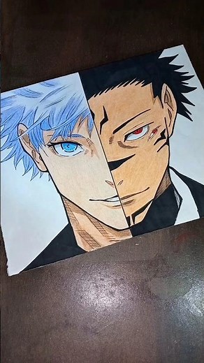 Drawing Gojo Satoru Vs Sukuna | Jujutsu kaisen anime drawing | #animeeart #shortvideo #animeartwork