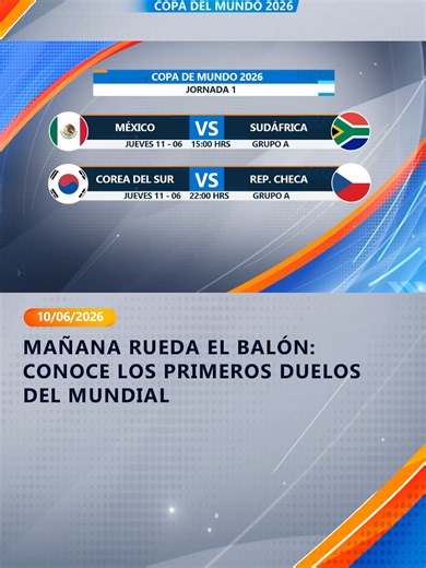 La cuenta regresiva llegó a su fin. Mañana comienza oficialmente la Copa Mundial de la FIFA 2026 y con ella arranca el mes más esperado por millones de aficionados alrededor del planeta. Conoce cuáles serán los encuentros que darán apertura al Mundial y prepárate para vivir cada minuto de la máxima fiesta del fútbol junto a Red Uno, canal autorizado. #RedUno #RedUnoDigital #Deportes #México #Mundial #SúperDeportivo