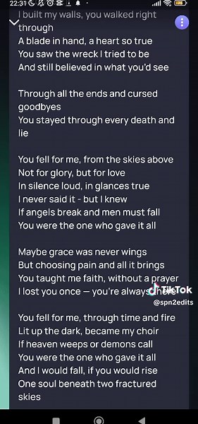 I wrote the song based on the relationship between Dean and Cas with a male AI voice. I hope you like it. #spn #supernatural #deanwinchester #castiel #song #fy #fyp