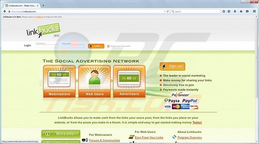 LinkBucks Redirect Virus