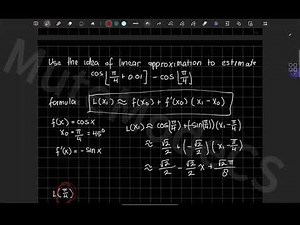Linear Approximation cos[pi/4 + 0.01]-cos[pi/4]