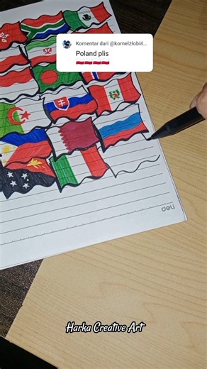 Part 28. Bendera Polandia 🇵🇱✨ by requested #flagart #drawing