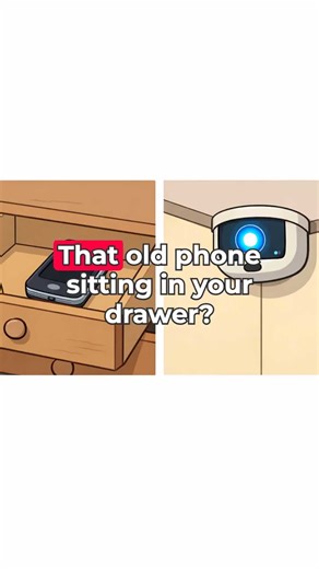 That old phone in your drawer can become a free security camera. Apps like AlfredCamera add motion detection and cloud recording. Zero cost smart home upgrade. #SmartGeekHome #BudgetHack #SecurityCamera