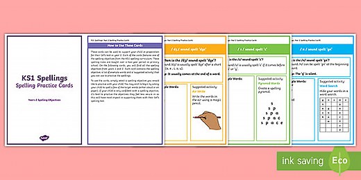 Year 2 Spelling Practice Challenge Cards