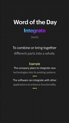 What Does 'Integrate' Mean? #integrate #wordoftheday #improveyourvocabulory