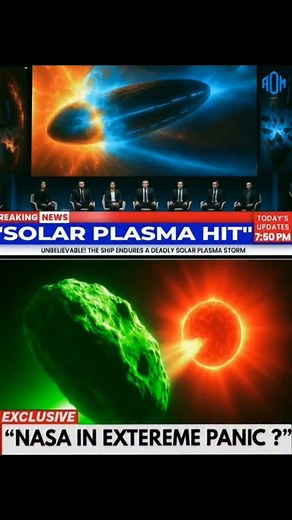 🚨 Breaking Space Alert! 🌞🛸 NASA scientists are reportedly in extreme panic after an unidentified alien ship endured a deadly solar plasma storm — something no known material could survive! ⚡🔥 The phenomenon, now dubbed the “Solar Plasma Hit”, has left experts stunned as readings suggest the craft absorbed immense solar energy without damage. 🌍🔭 Is this proof of advanced extraterrestrial technology operating near our solar system? 👽💫 Stay tuned — this could be the biggest cosmic event of 