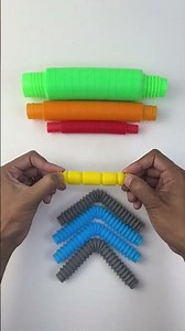 Warm Color ASMR Crunch | Creating Crunchy POP-TUBE Sound & Relaxing DIY Art