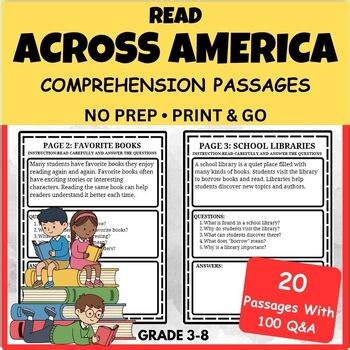 Grades 3–8 Read Across America Reading Pack – Passages & Questions