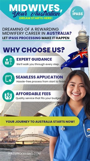 Starting your journey as a Midwifery Assistant in Australia? Let IPASS Processing simplify the process for you! From paperwork to seamless transitions, we’re with you every step of the way. 📩 Get in touch with us now and make your dreams a reality! #AustraliaMidwifery #IPASSProcessing #MidwiferyInAustralia | IPASS Processing