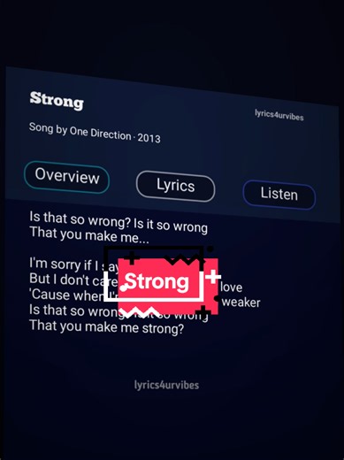 Strong lyrics — One Direction | Full song lines