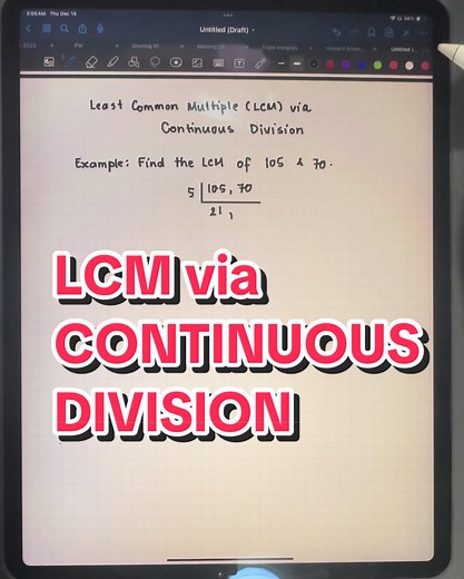 LCM via CONTINUOUS DIVISION# #calculusbitch #calculusB #fyp #fypシ #edutok #educreator #math #LCM