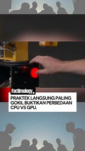Perbedaan mendasar antara CPU dan GPU di era AI modern saat ini. CPU (Central Processing Unit) dirancang untuk menangani berbagai tugas secara berurutan dan fleksibel, sementara GPU (Graphics Processing Unit) dirancang untuk jalankan ribuan operasi paralel secara simultan. Dari uji eksperimen tersebut terlihat GPU memiliki keunggulan berkat kemampuan pemrosesan paralelnya yang dipadukan dengan bandwidth besar. GPU dapat jalankan tugas yang sangat rumit dan juga cepat. • • Follow @factimology dan
