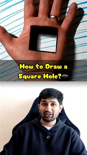 Draw a Square Hole in Your Hand 🤯 Easy Trick!