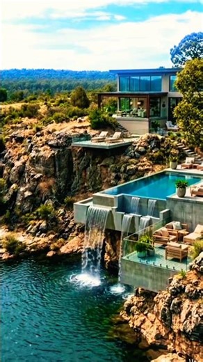 “Building a Cliffside Infinity Pool That Turns Into a Waterfall#viral #shorts #usa #subscribe