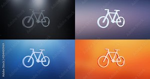 Animated Bicycle 3d Icon Loop Modules for edit with alpha matte