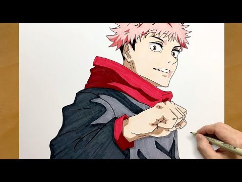 How to Draw Yuji Itadori | Jujutsu Kaisen Speed Drawing in Full Color