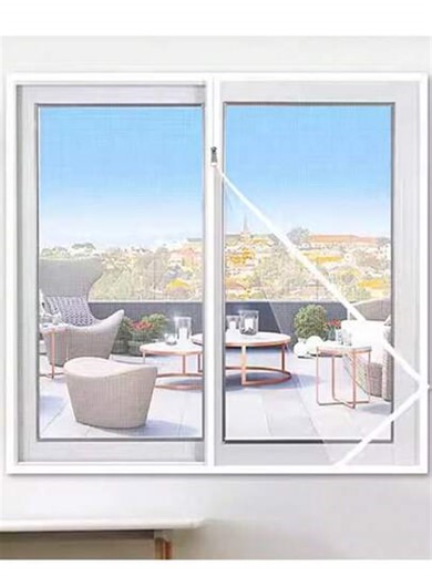 Multi-Size Mosquito Net, Mosquito Net, One Easy-Install Mosquito Net With Middle Zipper, Made Of Self-Adhesive Polyester Fiber, Available In Black, White And Other Colors. Prevents Mosquitoes From Entering While Maintaining Ventilation. Suitable For Indoor And Outdoor Windows, Can Be Installed With Hook And Loop, Does Not Affect Window Appearance, Pet-Friendly, Anti-Cat, Anti-Mosquito, Can Also Be Used As Curtains. | SHEIN