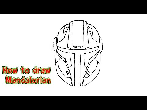 How to draw the Mandalorian (helmet) easy step by step from star wars