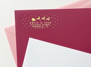 Christmas Address Labels, Gold Christmas Return Address Labels, Personalized Holiday Address Stickers for Christmas Cards, Reindeer Sticker - Etsy