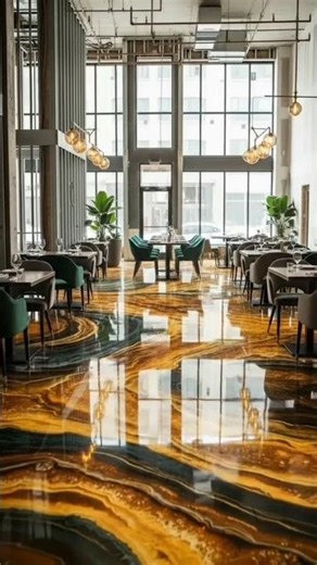 Epic Restaurant Interior Transformation | Before & After 🎥 #interiordesign #beforeafter #epoxyfloor