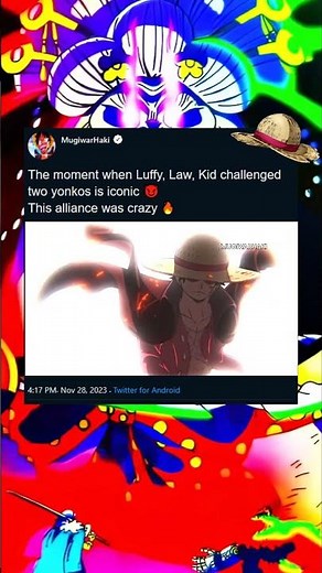 Luffy Law Kid vs Kaido Big Mom gives me goosebumps 🥶 #onepiece #luffy #law