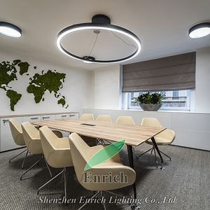 [Hot Item] 110lm/W Modern Style LED Circular Pendant Light Bendable Profile LED Chandeliers for Office, Hotel, Mall,
