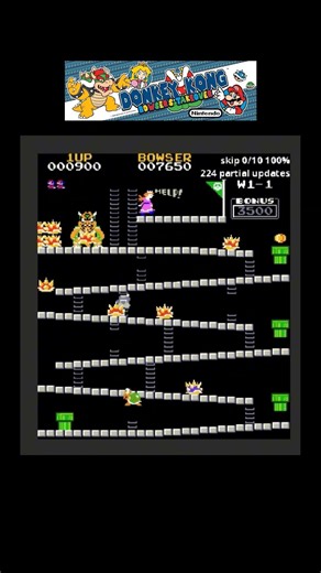 Donkey Kong Bowser's Takeover 01 – Classic Arcade Gameplay #shorts