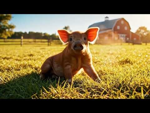 Baby Piglet Running and Wiggling Tail | Toddler Videos