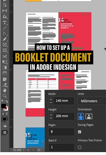 Setup a Booklet Document in Adobe Indesign Tutorial