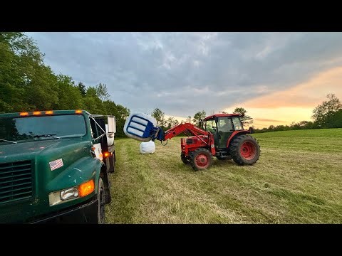 HAY DAY #2, making SILAGE HAY on small New Hampshire FARM, and the SYLMAR WRAPPER worked! #farming