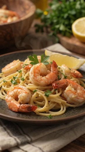 🍤 How to Make Shrimp Scampi | Easy Garlic Butter Pasta 🇺🇸🇮🇹