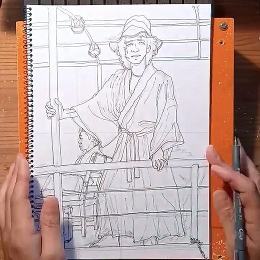 【141】映画『獄門島』⭐石坂浩二さんの金田一耕助⭐水彩イラスト・メイキング #shorts