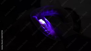 Dental intraoral scanner used by orthodontist in stomatology clinic 4k video. Doctor examines teeth of patient with x-ray scanning equipment.