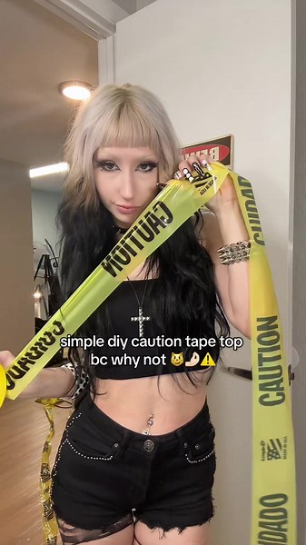 Quick & Easy Caution Tape Top Tutorial for Halloween