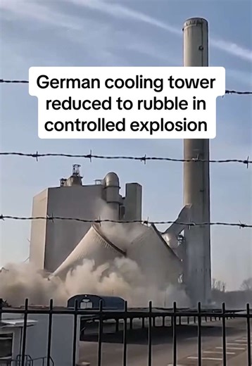 Germany Dismantles Cooling Tower in Controlled Explosion