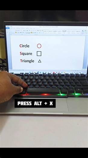 How To Make Circle Square & Triangle Shape in Ms Word Using Keyboard Shortcut Key #msword #shorts