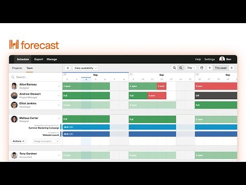 Discover Forecast: A live demo of Harvest's team planning companion product