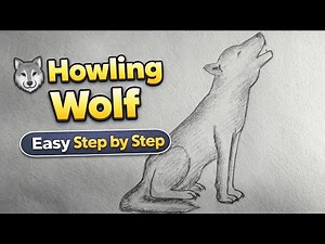 🐺 Easy Howling Wolf Drawing Step by Step | Simple Wolf Sketch for Beginners