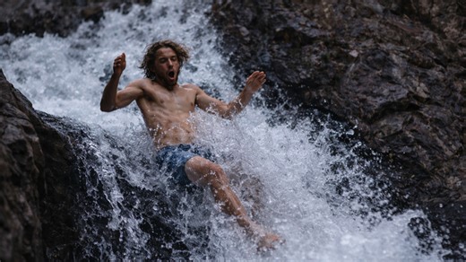 35 foot waterfall slip and slide in 4K