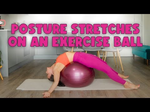 Stretches using an exercise ball / stability ball 🥎 Improve your posture