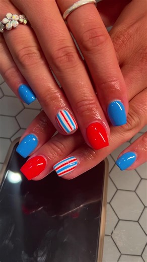 4th of july nails 💙❤️🤍 @A B B Y S I M S ILY #nail #nailtech #summernails #fourthofjuly #fourthofjulynails #obsessed #fypシ #nailsart #nailsartvideos #nailinspo #blushbeautyandco #ogdennails #utahnails #nailswithme