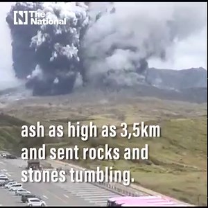 Japan's Mount Aso erupts, spewing a huge column of ash thousands of metres into the sky bit.ly/3vuDgfM | The National