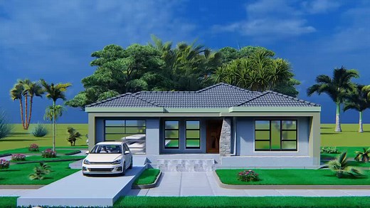 Affordable 2 Bedroom House Plan with Garage